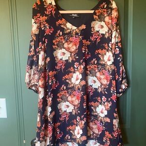 St. John's Bay Pink and Orange Floral Blouse Relaxed Fit